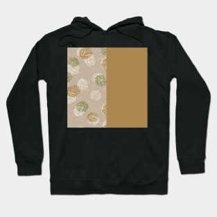 Gold Vertical Split Colorful Pinecone Pattern on Beige Brown Hoodie